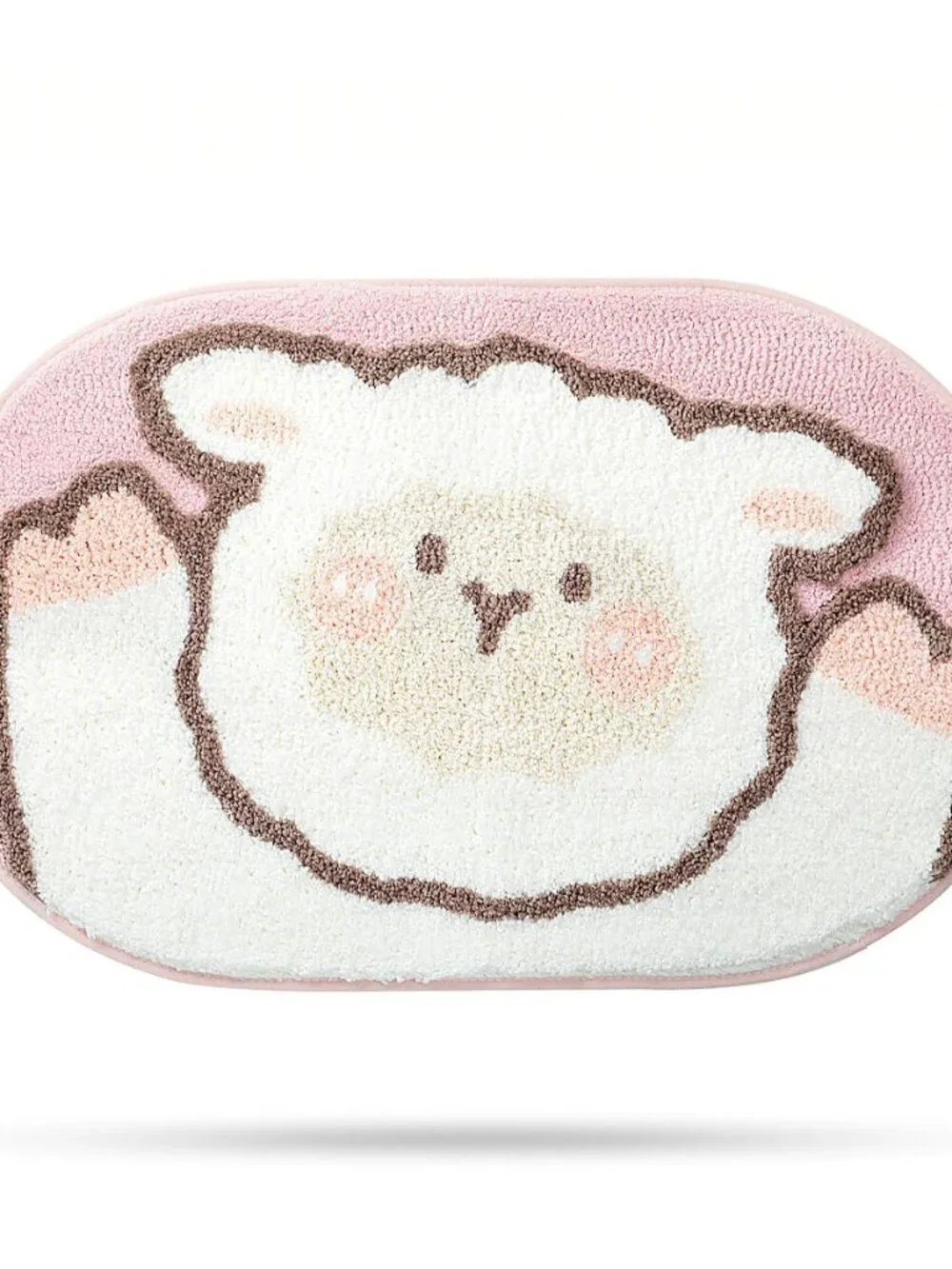 Sheep Bath Mat Bathroom Rug, Plush Microfiber Shower Rug Non-Slip Water Absorben